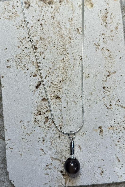 Lustre Drop Necklace Silver /28=